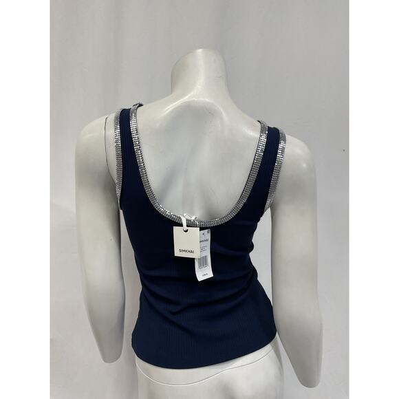 Simkhai 'Palma' Blue Scoop Neck Tank Top Size S - NWT - Picture 3 of 5